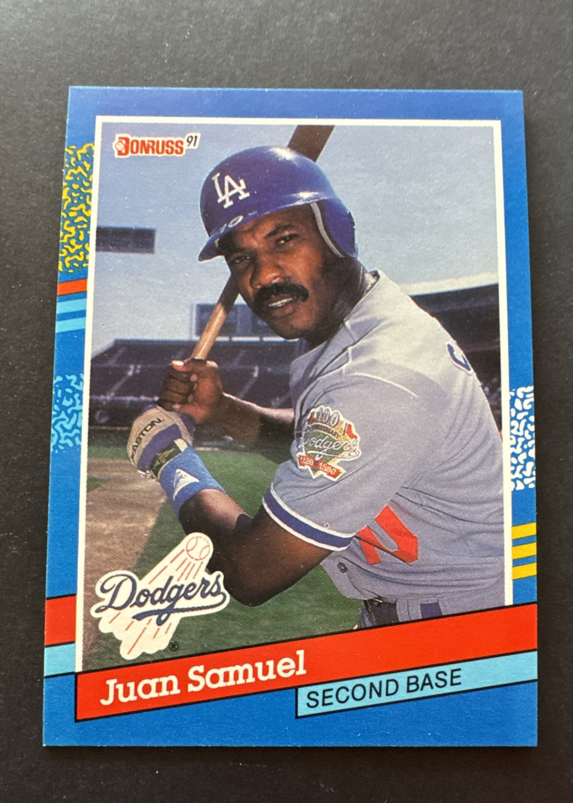 1991 Donruss - Juan Samuel #62 Yellow Pattern Top Left