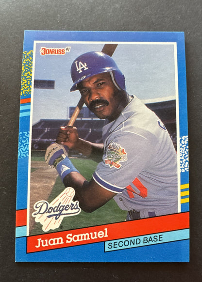 1991 Donruss - Juan Samuel #62 Yellow Pattern Top Left