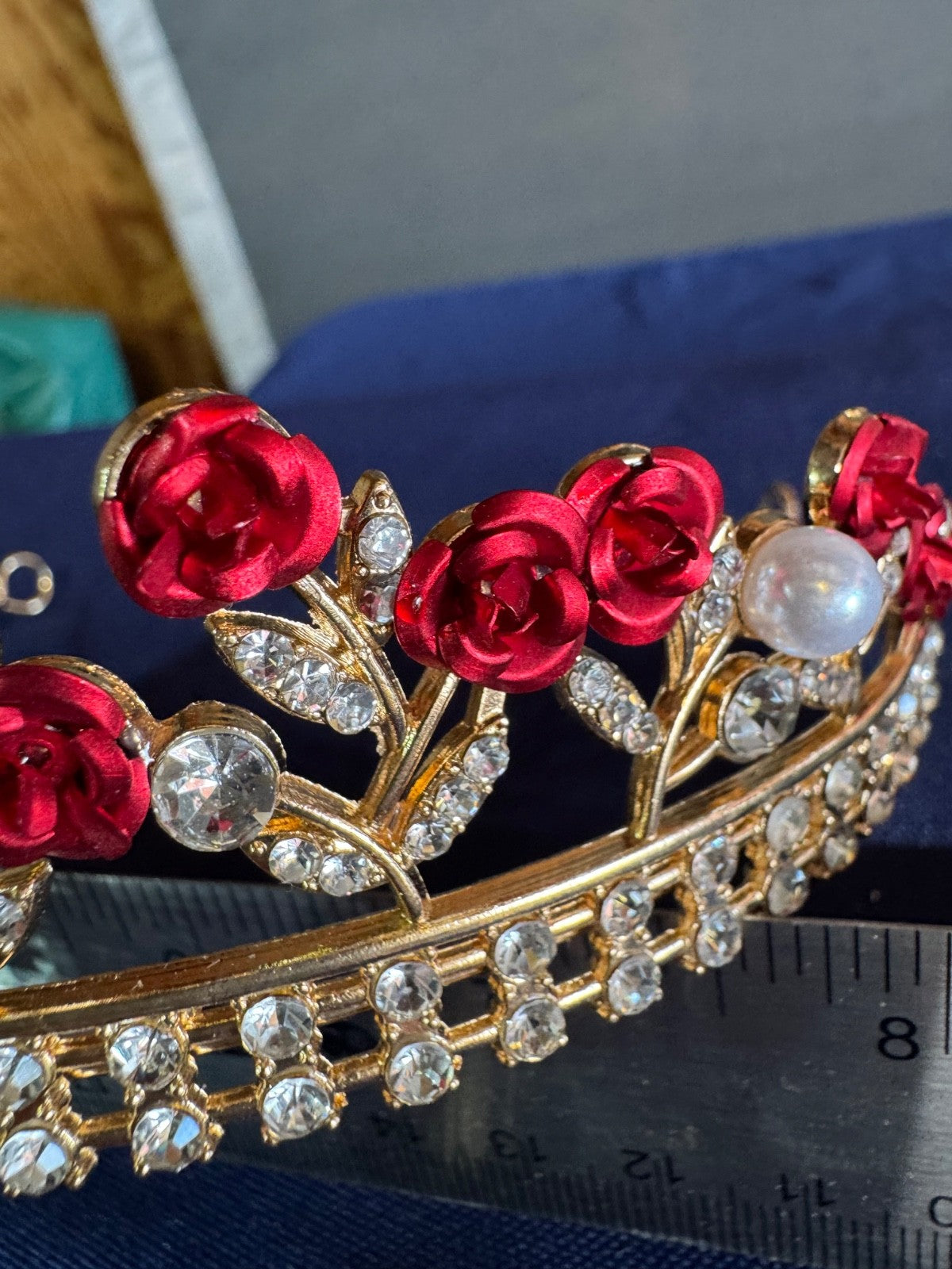 3PC Heart Headband Tiaras and Crowns for Women Red Crowns Bridal Headband