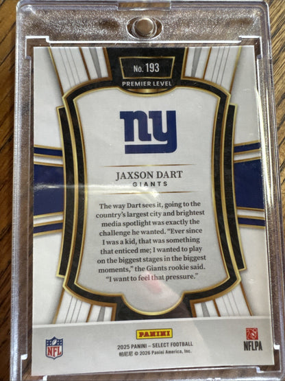 2025 Panini Select - Premier Level Jaxson Dart #193 Silver Prizm (RC)