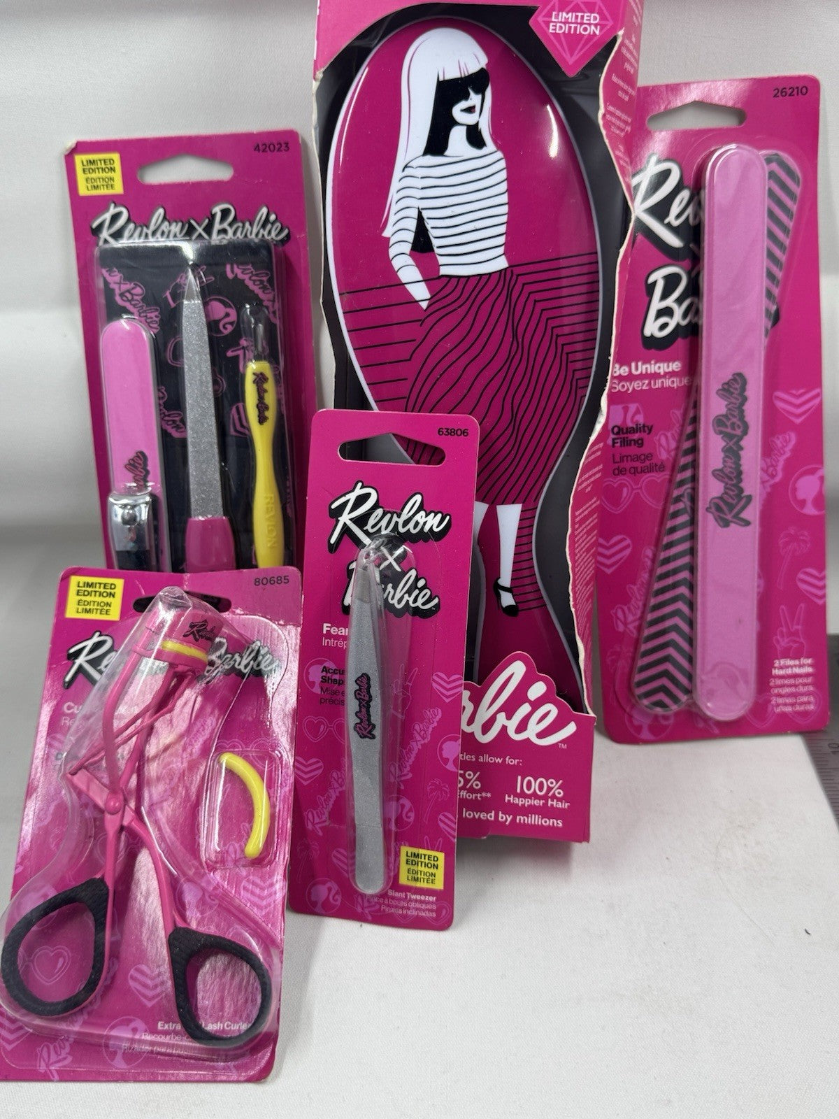 Revlon X Barbie Beauty Box, Brush tweezers nail files and manicure set