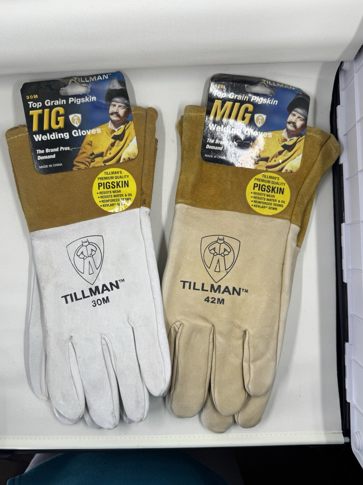 Tillman 30m Pearl TIG & Tillman 42m MIG Welding Gloves 4in cuff