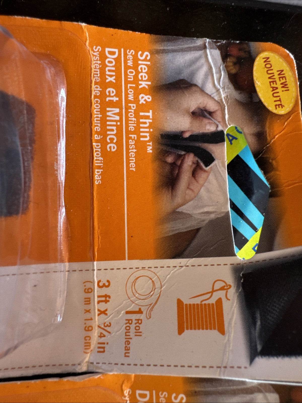 VELCRO BRAND ( black ) STICKY BACK FOR FABRICS 1 roll 3 FT X 3/4" (PACK OF 3)