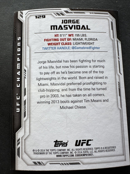 2014 Topps UFC Champions - Jorge Masvidal #129 (RC)