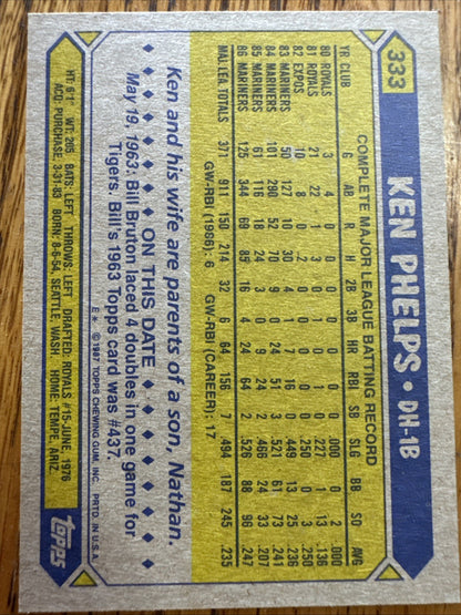 1987 Topps - Ken Phelps #333