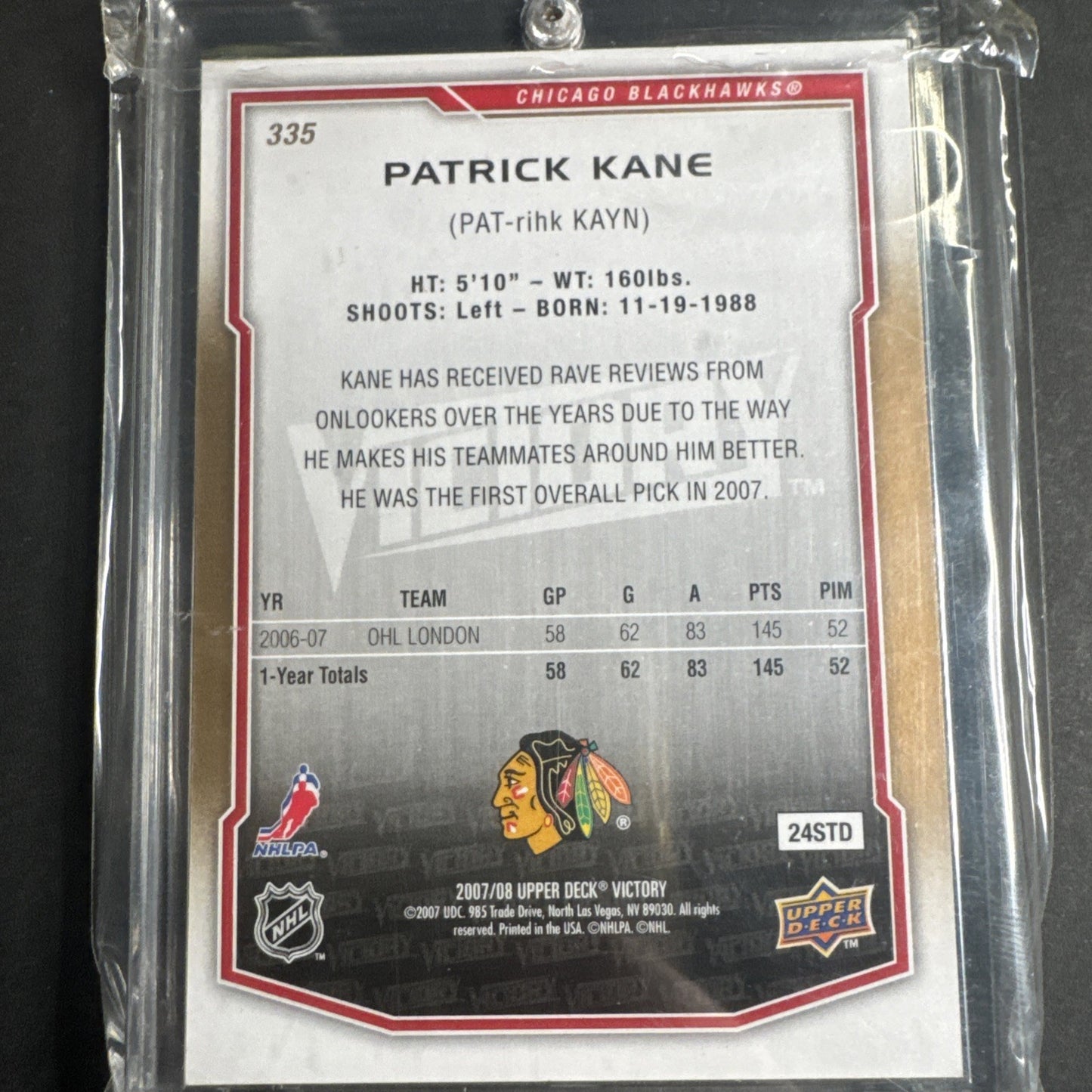 2007-08 Victory - Rookie Patrick Kane #335 (RC)