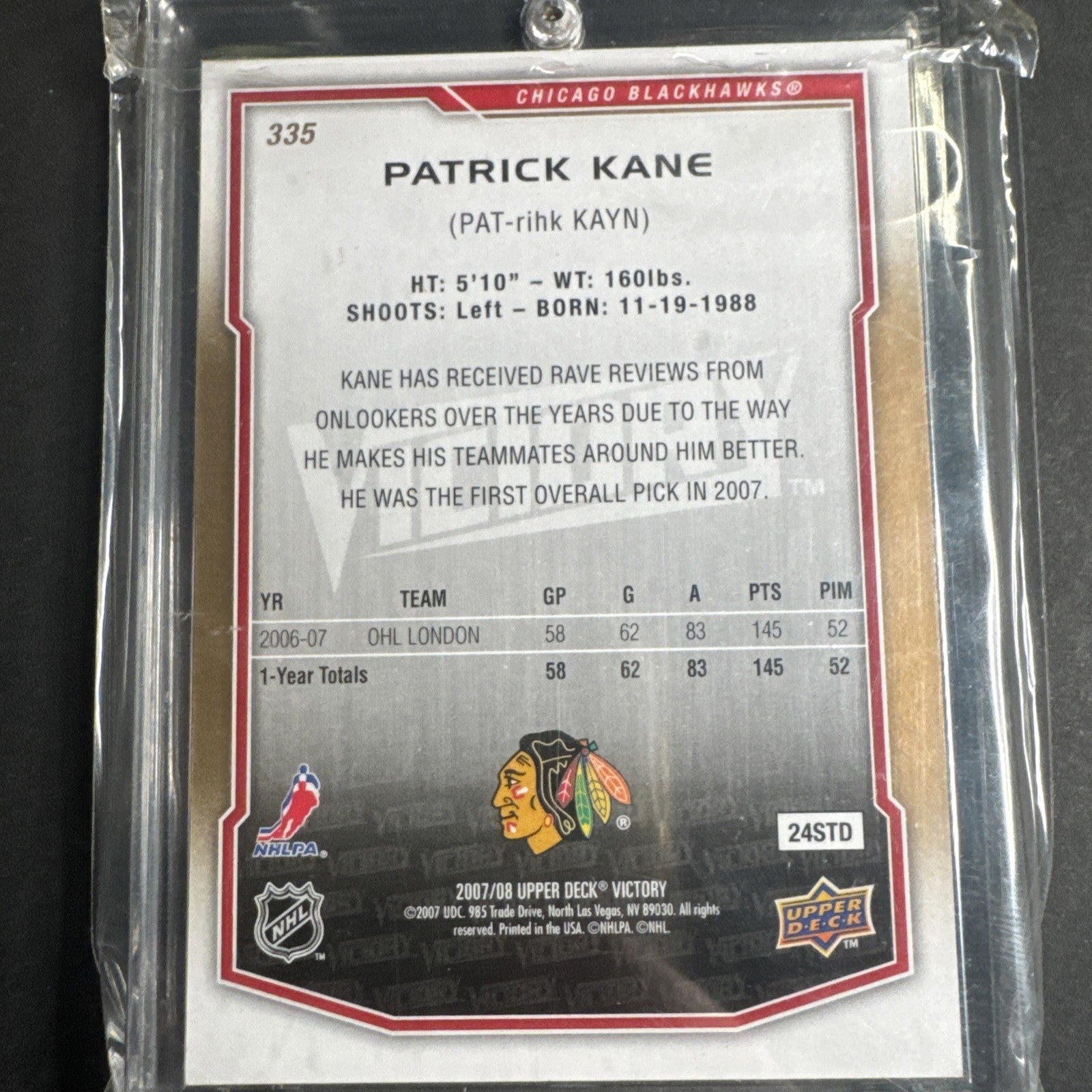 2007-08 Victory - Rookie Patrick Kane #335 (RC)
