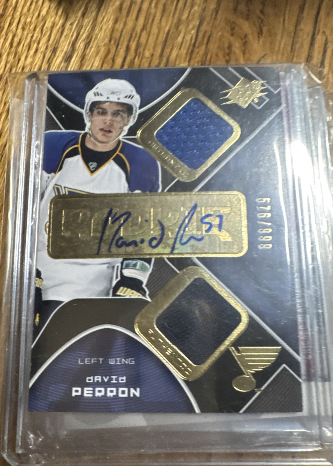 2007-08 SPx - David Perron #228 /999 (AU, MEM, RC)