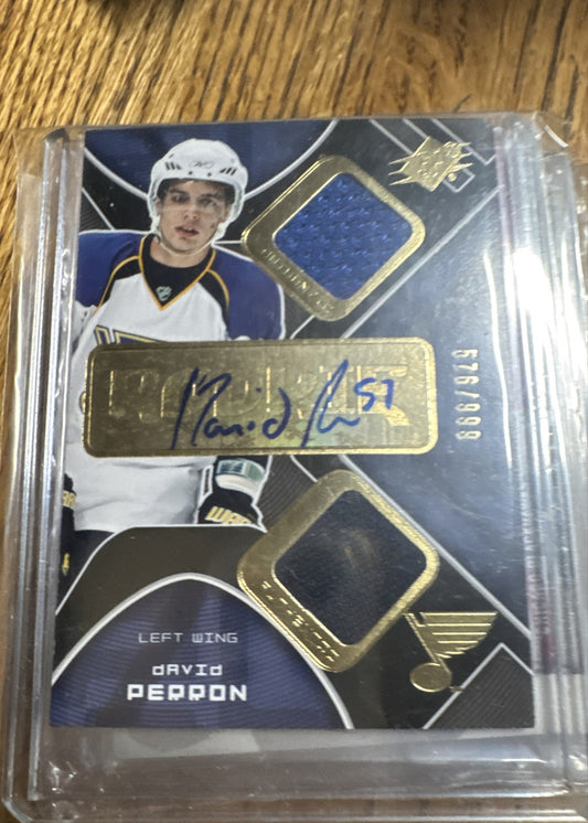 2007-08 SPx - David Perron #228 /999 (AU, MEM, RC)