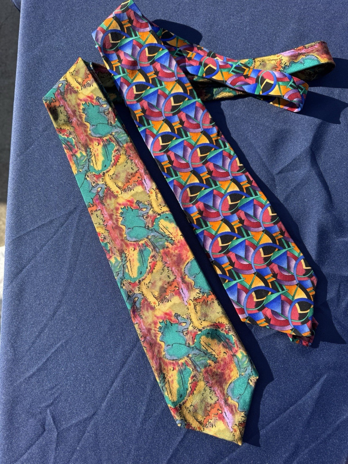 J Garcia Lot of 2 Silk Ties Abstract Pattern Grateful Dead Made in USA