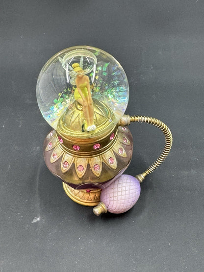 Authentic Original Disney Parks Tinker Bell Perfume Bottle Snow Globe Rare G.C.