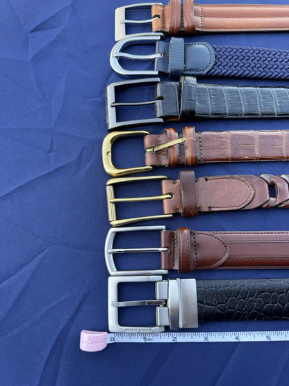 Men Designer Lot of 7 Mens Belts Remo Tulliani,Cole Hahn, Hugo Boss, Torino etc.