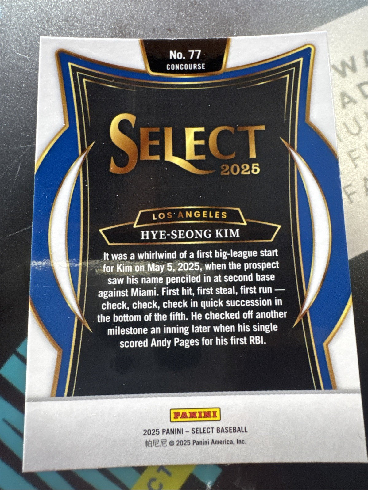 2025 Panini Select - Concourse Hyeseong Kim #77 (RC)