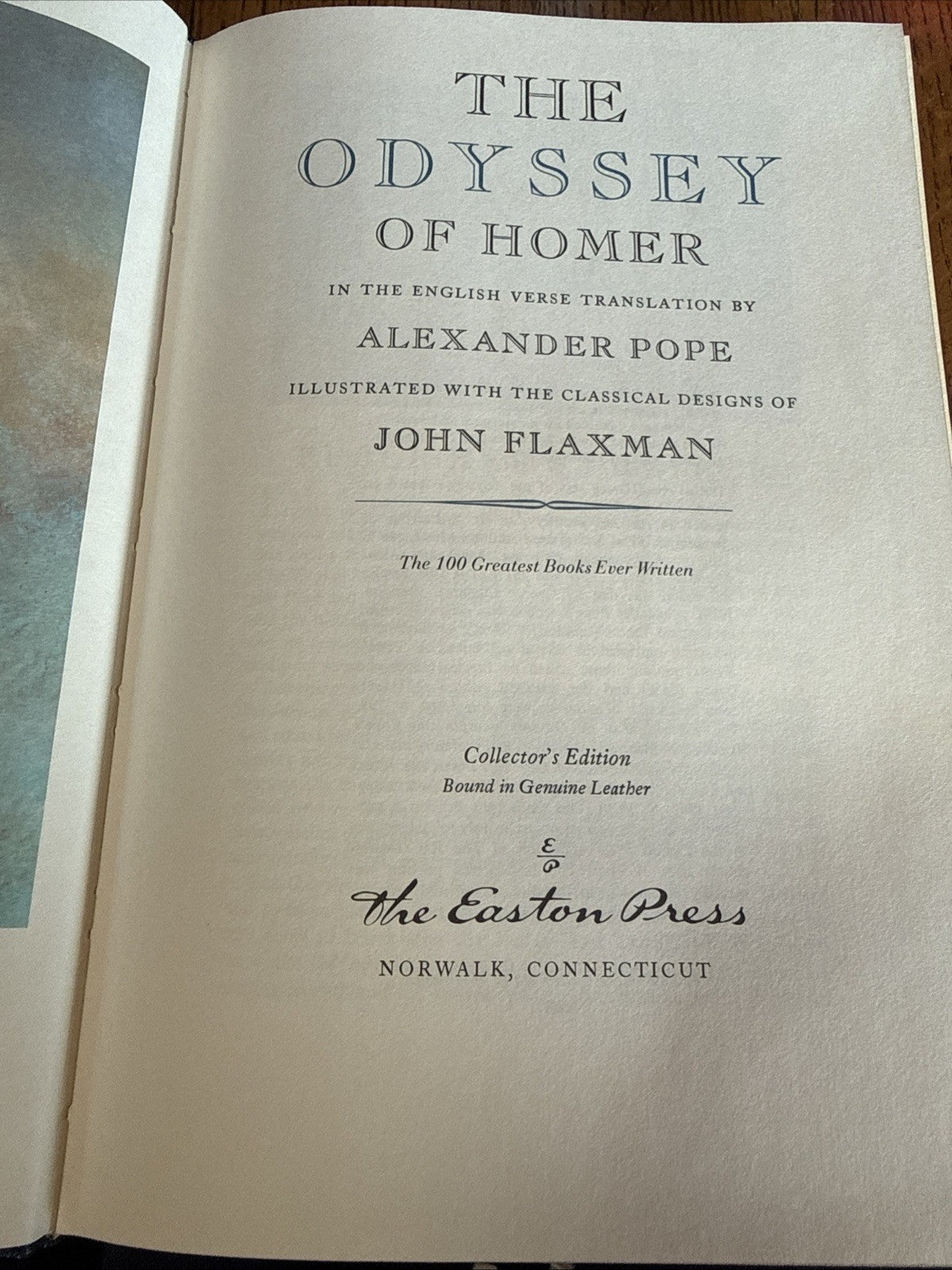 Easton Press The Odyssey of Homer Leather Bound Collector’s Edition 1978