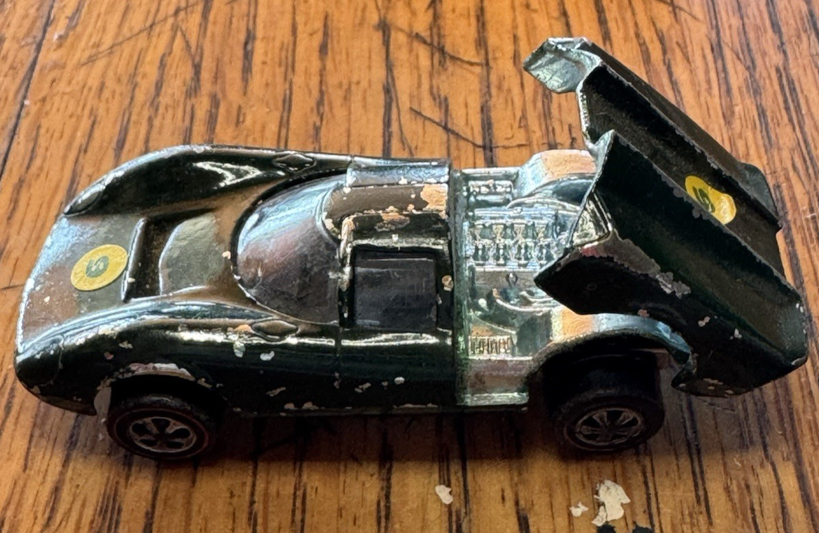 ✅️1968 Hot Wheels Vintage Redline Lola GT70 Dark Green Enamel Racing Mattel USA 