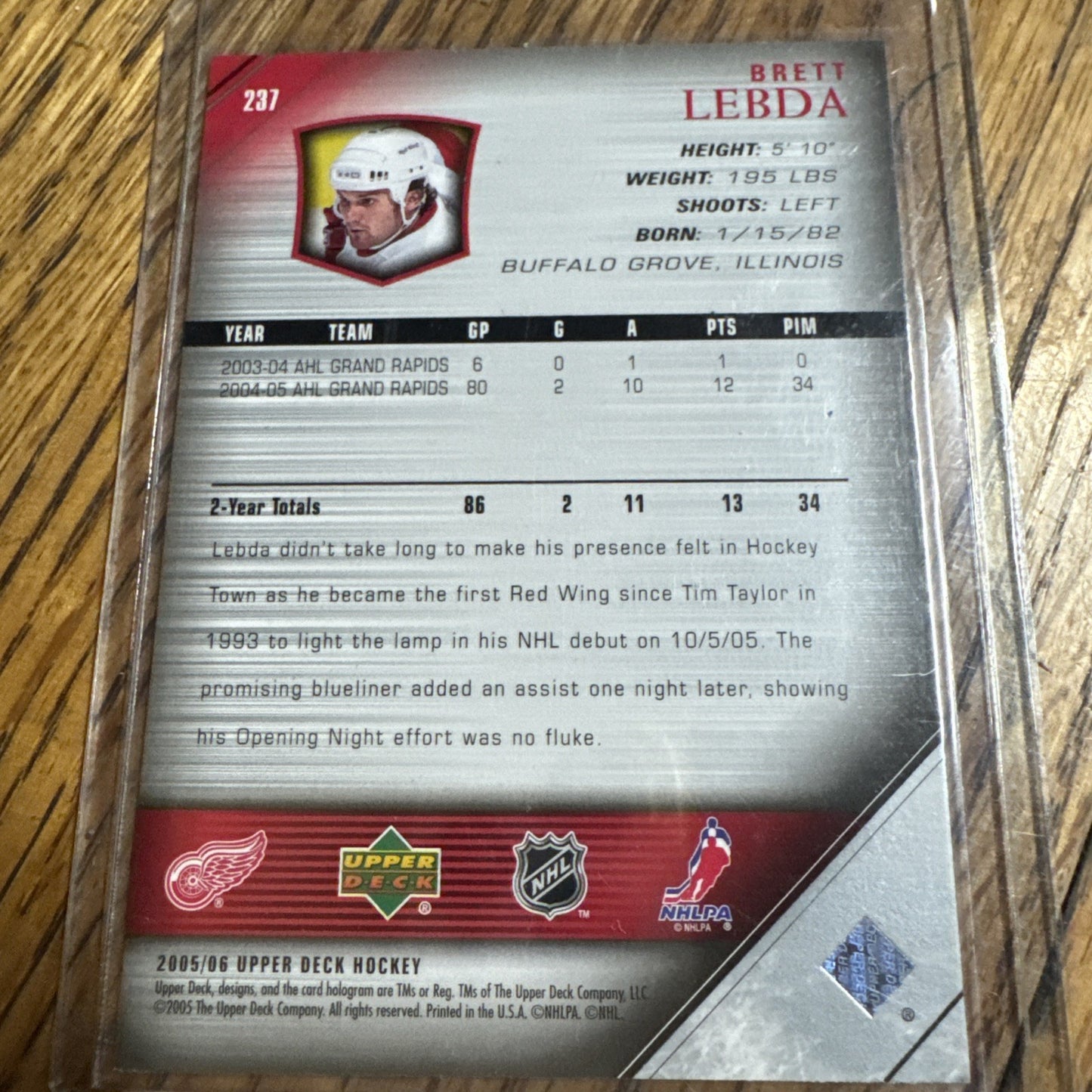 2005-06 Upper Deck - Young Guns Brett Lebda #237 (RC)