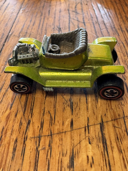 HOTWHEELS 1968 REDLINES HOT HEAP LIGHT GREEN USA 