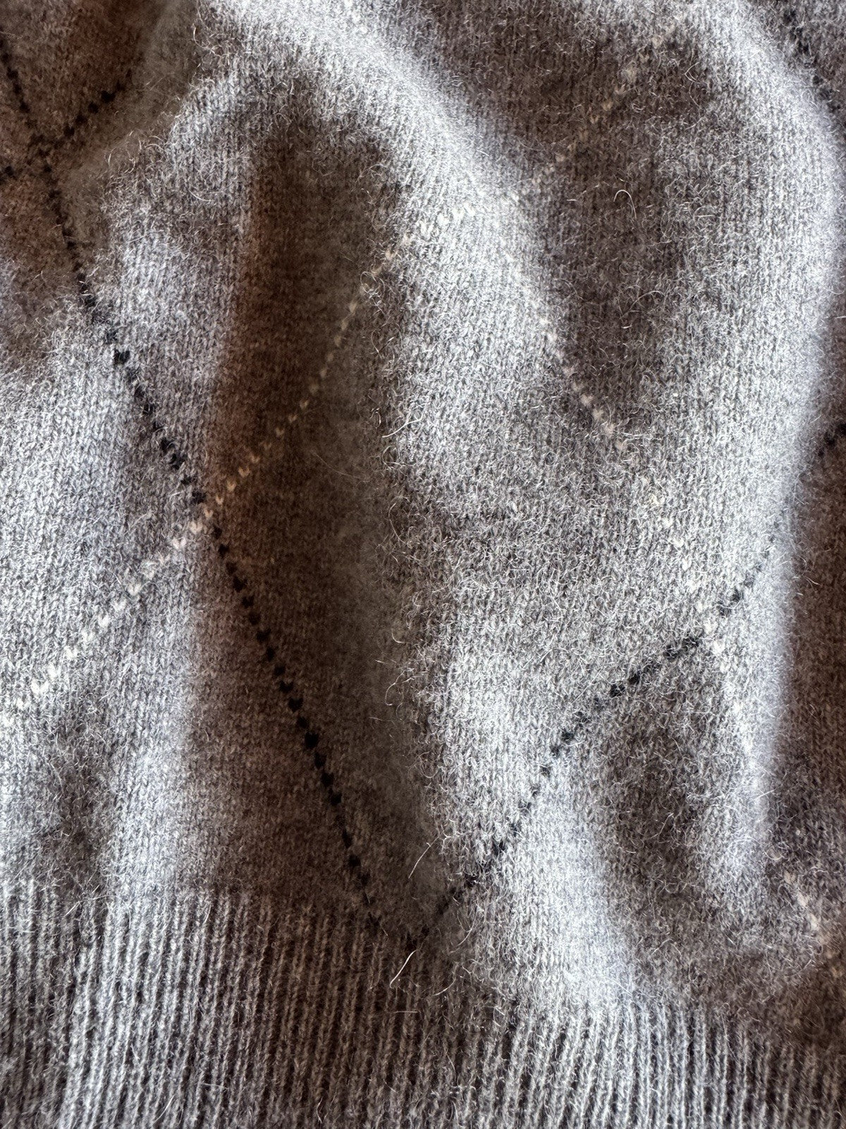 American Blue PURE cashmere gray heather, zip-neck sweater M