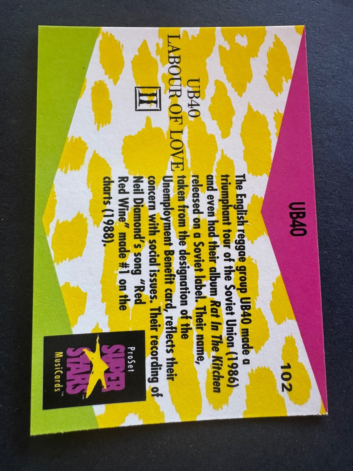 1991 ProSet Super Stars MusiCard #102-UB40