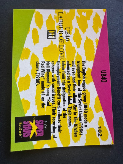 1991 ProSet Super Stars MusiCard #102-UB40