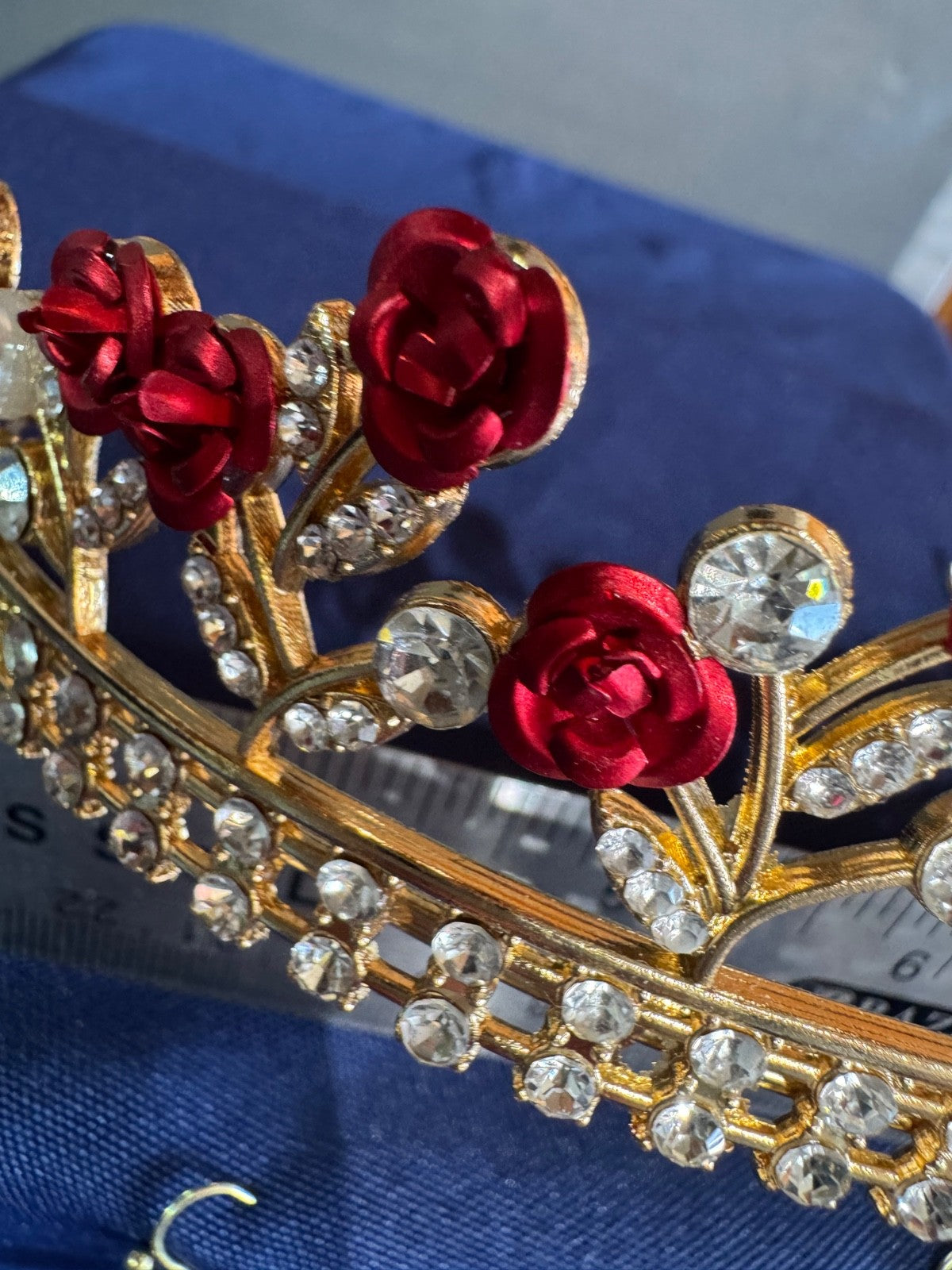 3PC Heart Headband Tiaras and Crowns for Women Red Crowns Bridal Headband