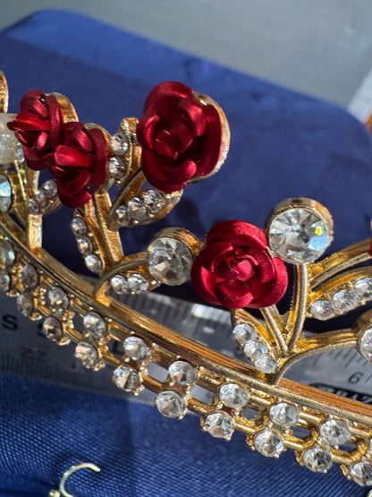 3PC Heart Headband Tiaras and Crowns for Women Red Crowns Bridal Headband