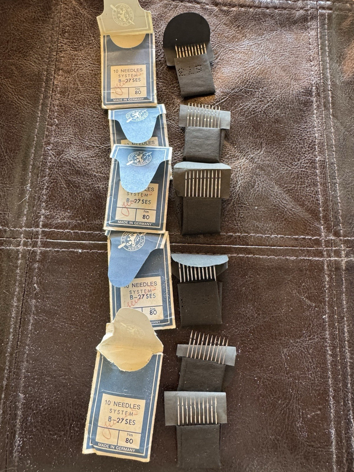 NOS SCHMETZ SEWING MACHINE NEEDLES, B-27, #80 10PK, LOT OF 6, FREE USA SHIPPING