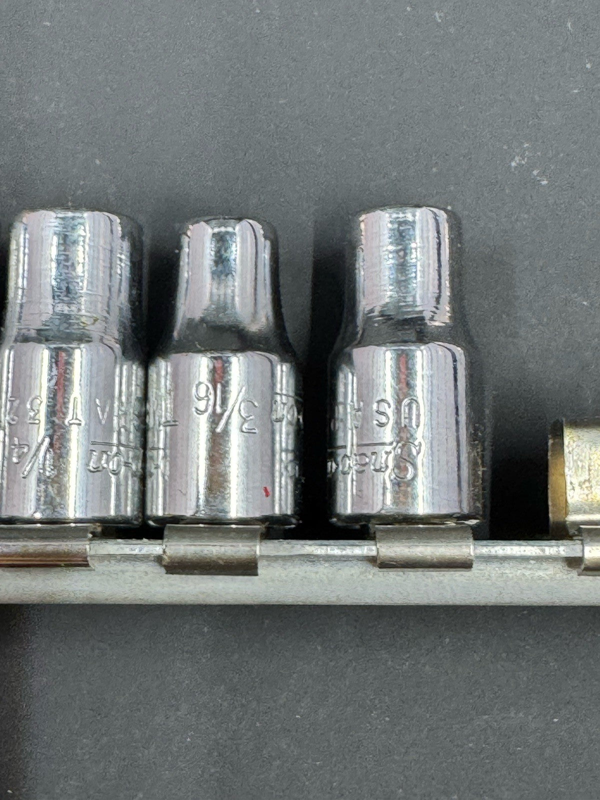 Snap On 1/4" Drive 10pc. Socket Set SAE 6 Point Shallow TM Series TM6-TM18