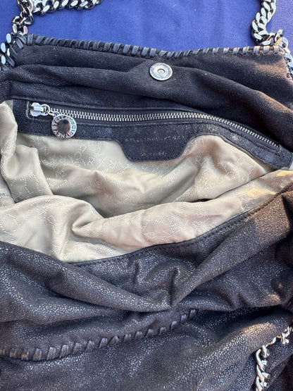 STELLA MCCARTNEY Black Metallic Shaggy  Falabella Deer Tote