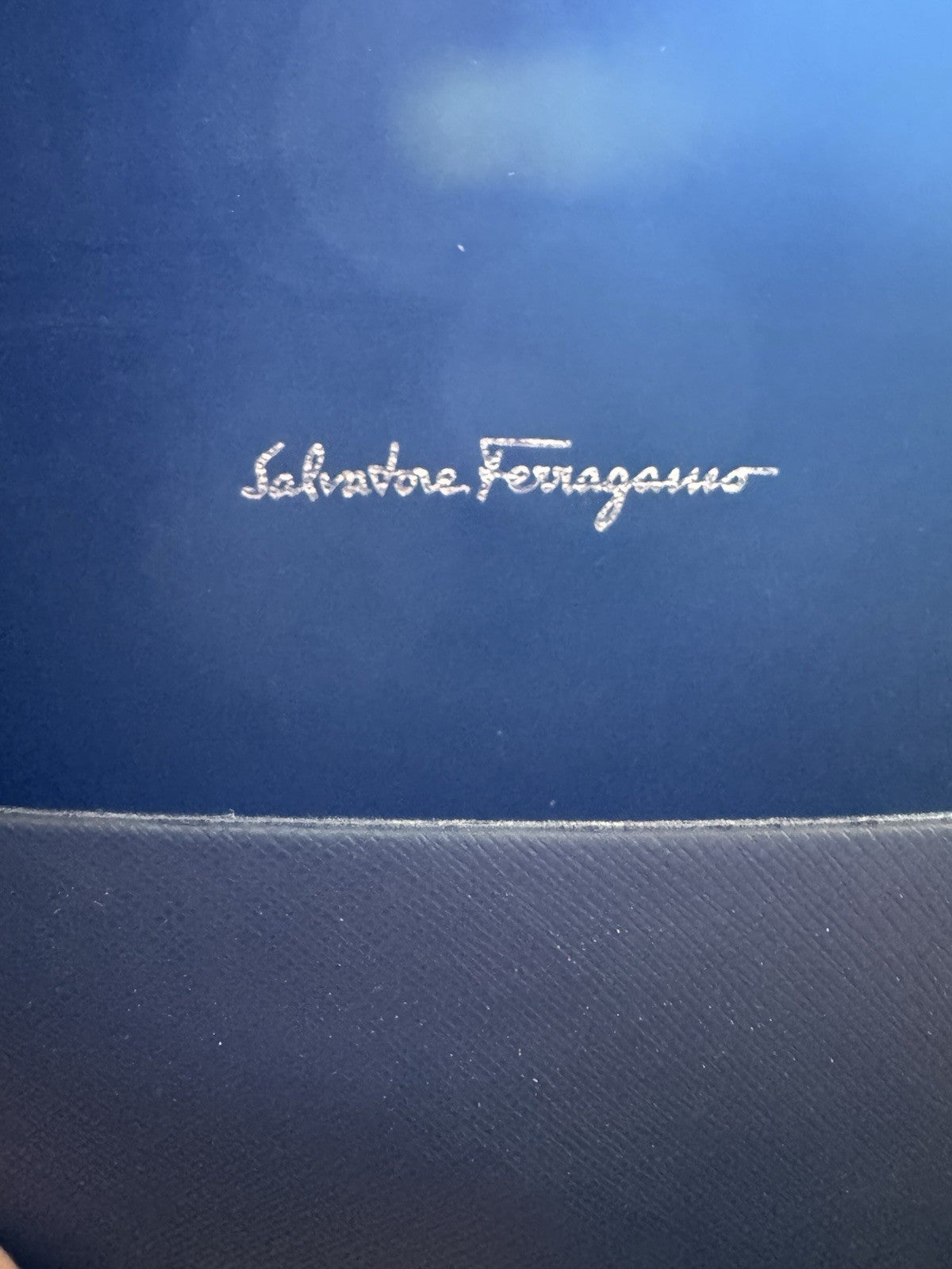 Salvatore Ferragamo Black Crosshatch Magnetic Eyeglass Sunglass Case Clean cloth