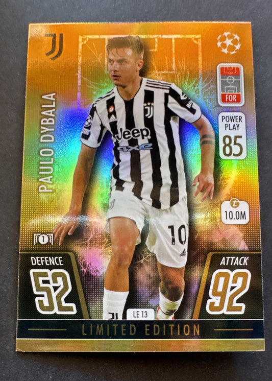 2021-22 Topps Match Attax UCL Extra - Limited Edition Gold Paulo Dybala #LE 13