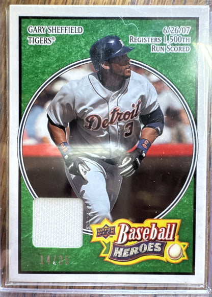 2008 Upper Deck Baseball Heroes -Gary Sheffield #63 Emerald Memorabilia 14/25...