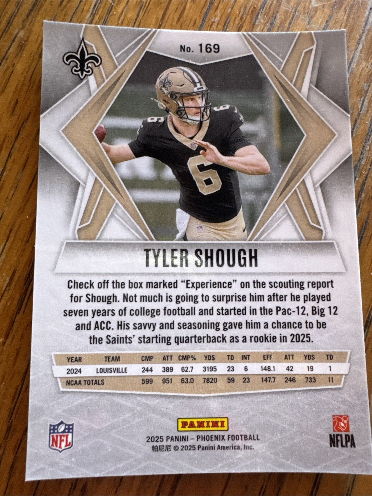 2025 Panini Phoenix - Rookies Tyler Shough #169 Silver (RC)