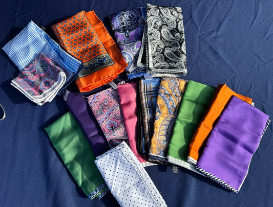 Lot of 15 Pocket Squares, JZ Richard, Ted Baker, Wingtip John W. Nordstrom Italy
