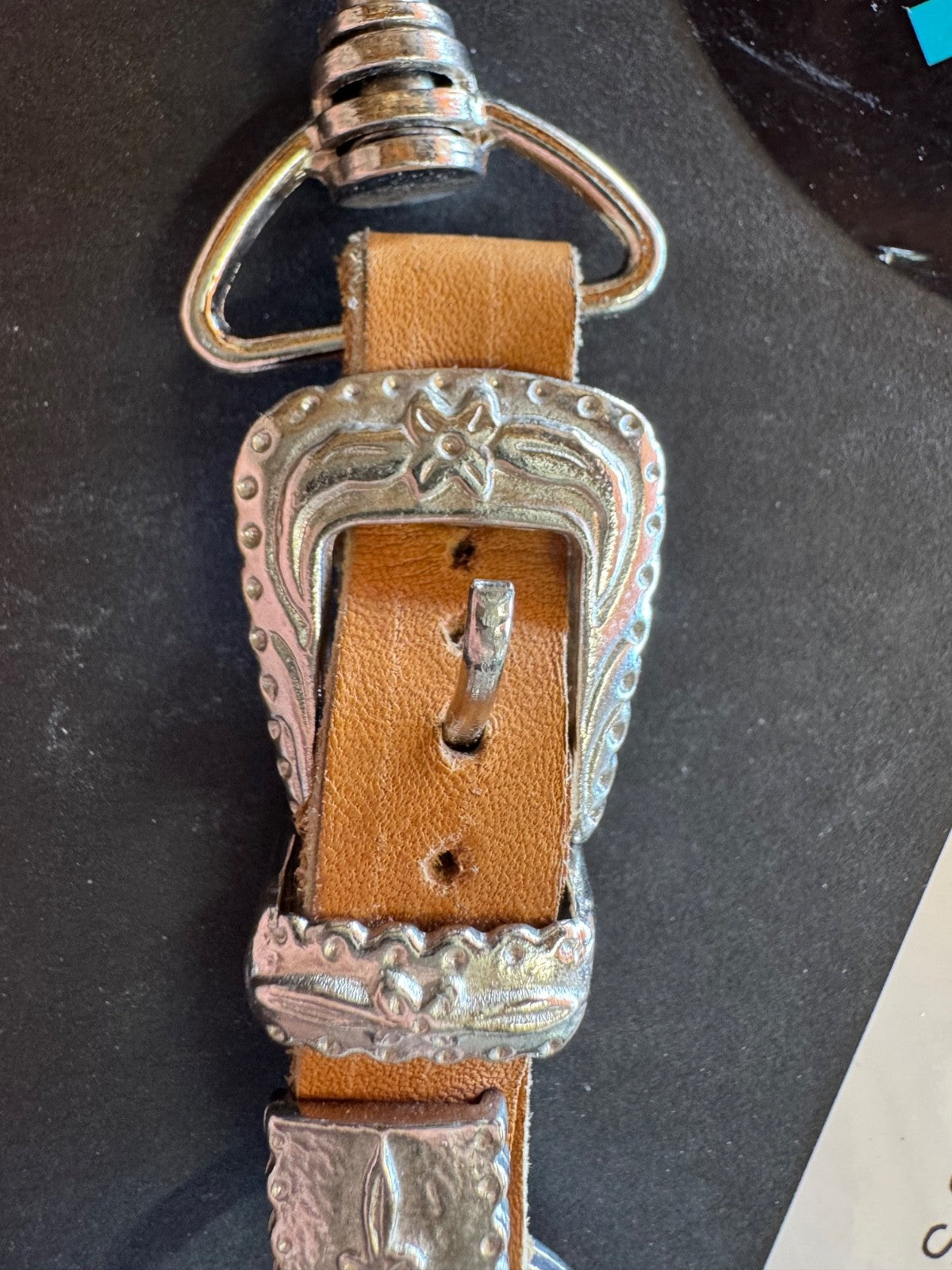 NEW Keyring w/Clip Buckle Set Brown Genuine Leather