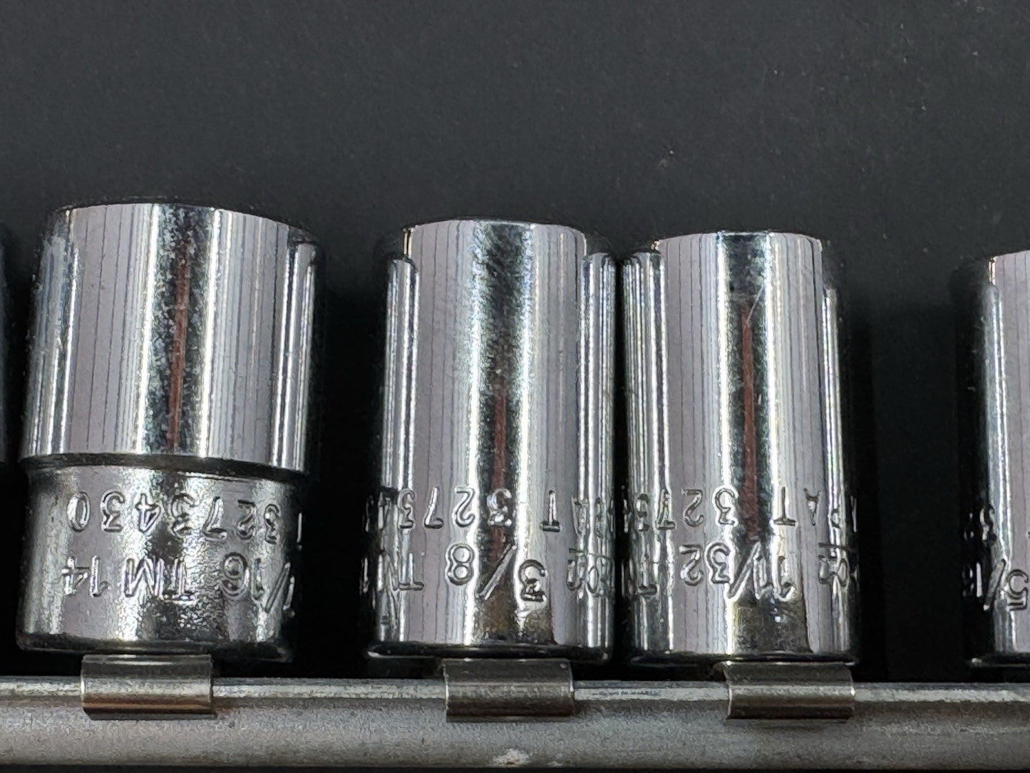 Snap On 1/4" Drive 10pc. Socket Set SAE 6 Point Shallow TM Series TM6-TM18