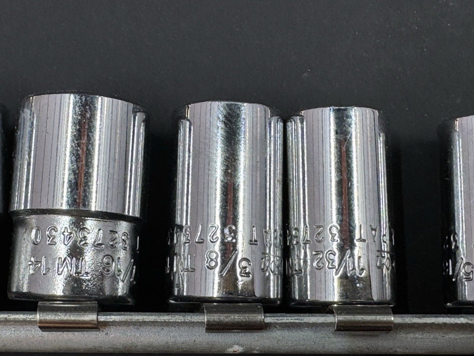 Snap On 1/4" Drive 10pc. Socket Set SAE 6 Point Shallow TM Series TM6-TM18