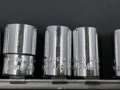 Snap On 1/4" Drive 10pc. Socket Set SAE 6 Point Shallow TM Series TM6-TM18