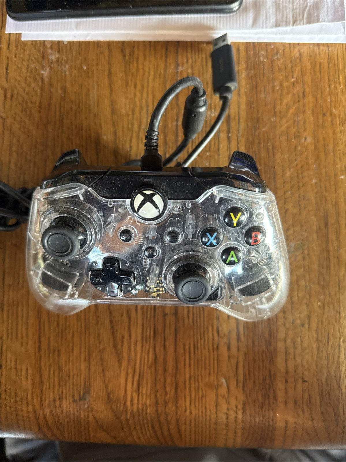 Afterglow Xbox One Wired Controller Clear LED Glow PDP Gaming With Cable