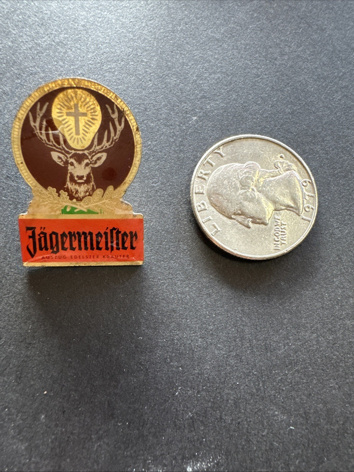 Vintage Jagermeister Promotional Hat Lapel Pushback Button Pin