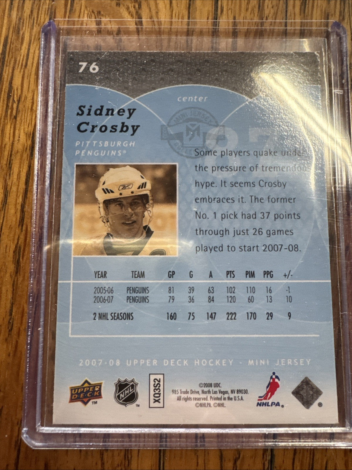 2007-08 Upper Deck Mini Jersey Collection - Sidney Crosby #76