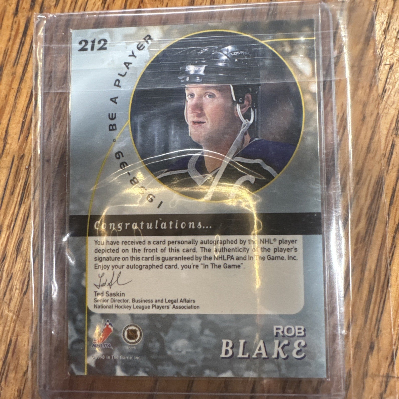 1998-99 In the Game Be A Player - Rob Blake #212 Silver Autographs (AU)