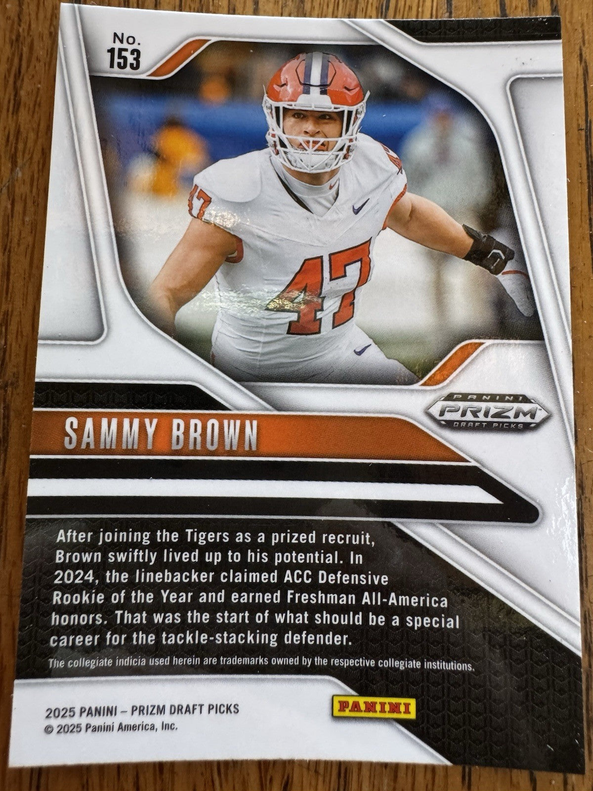2025 Panini Prizm Draft Picks - Sammy Brown #153 Silver Prizm (RC)