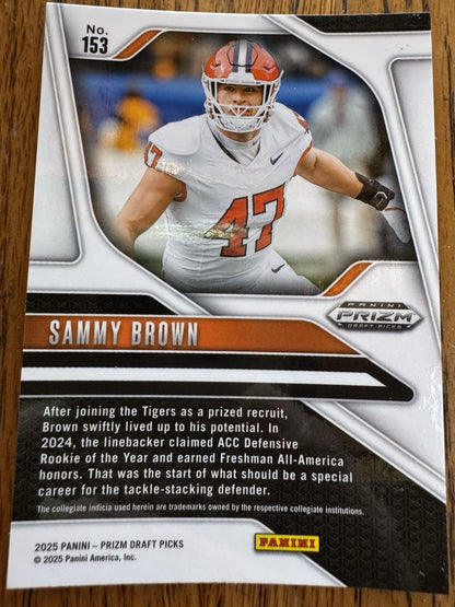 2025 Panini Prizm Draft Picks - Sammy Brown #153 Silver Prizm (RC)