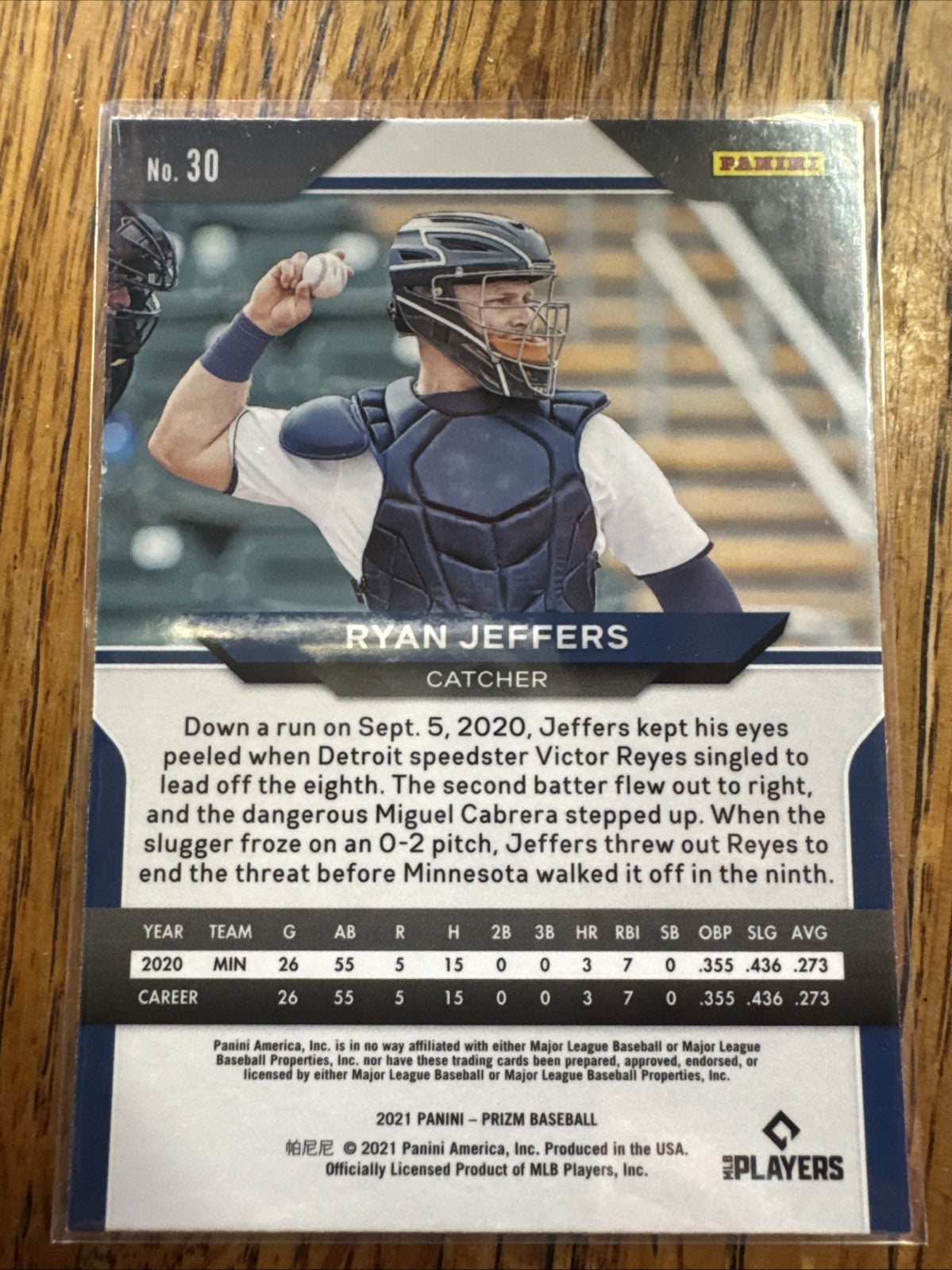 2021 Panini Prizm RYAN JEFFERS RC Rookie #30 Minnesota Twins
