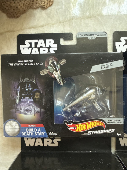4- Star Wars Hot Wheels Commemorative Series #2-5 of 9 Starships