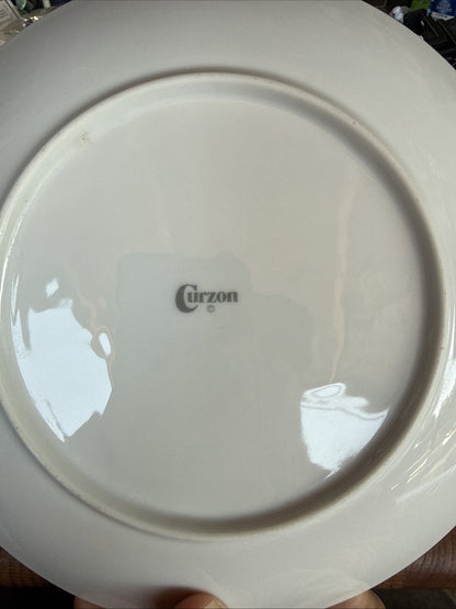 CURZON Plate Red & White Teddy Bear Bow Snack  Appetizer or Replacement 8.25 "