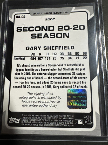 2008 Topps - Highlights Autographs Gary Sheffield #HA-GS (AU)