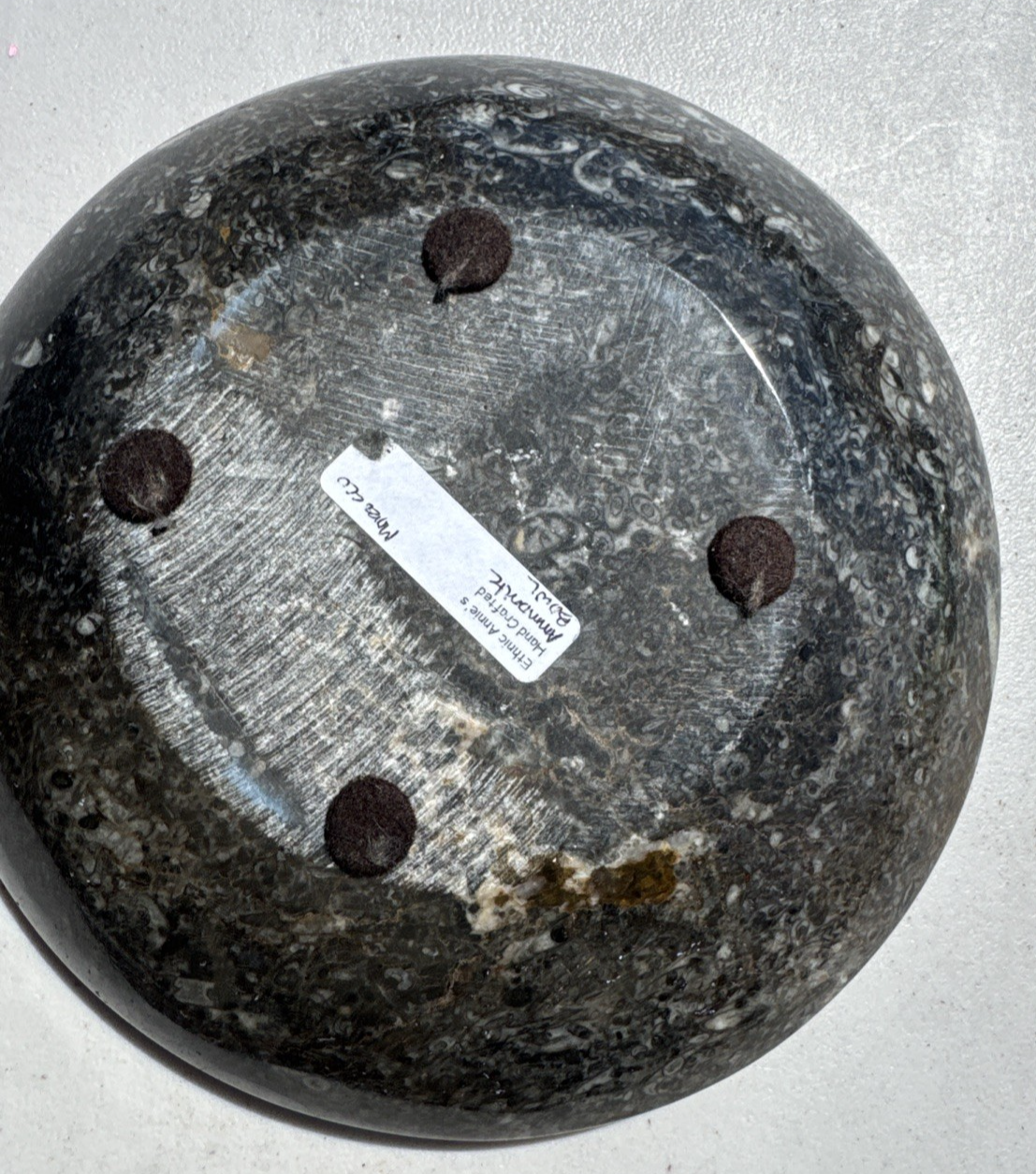 Vintage Large Ammonite Fossil Bowl, Unmarked, Nice Detailing
