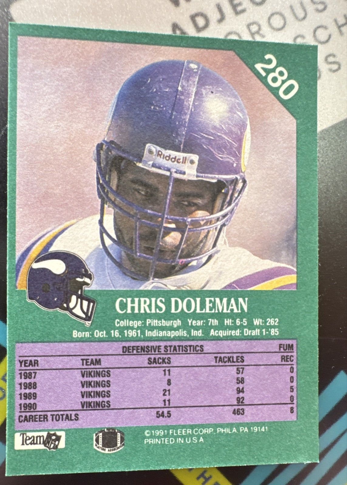 1991 Fleer - Chris Doleman #280